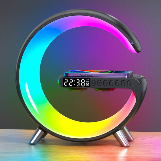 Table Lamp With Wireless Charging Alarm Clock